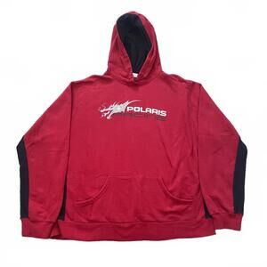 VTG Polaris Racing Flaming Dragon Red & Black Pullover Hoodie Men's Size XXL